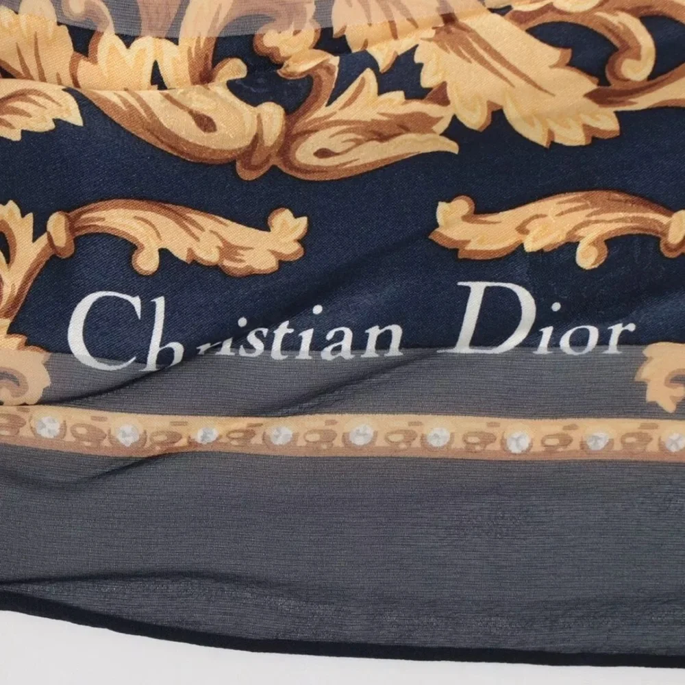 Christian Dior Sil Scarf - Navy